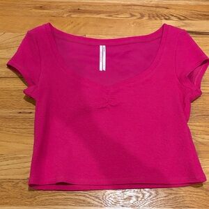 Anthropologie Fuchsia Crop Top